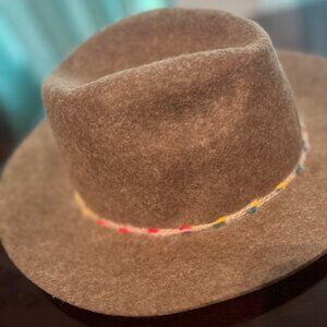 Zara accessories (Hat)// Tag says Small 57cm//Brown with multi-colored hat band